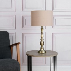Madrid - Antique Brass Table Lamp with Beige Shade Madrid - Antique Brass Table Lamp with Beige Shade