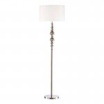 Madrid - Satin Chrome Floor Lamp with White Shade