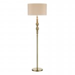 Madrid - Antique Brass Floor Lamp with Beige Shade