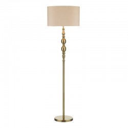Madrid - Antique Brass Floor Lamp with Beige Shade Madrid - Antique Brass Floor Lamp with Beige Shade