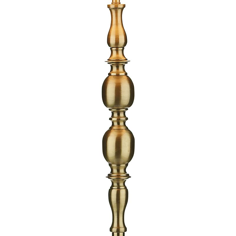 Dar-MAD4975 - Madrid - Antique Brass Floor Lamp with Beige Shade