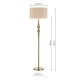 Dar-MAD4975 - Madrid - Antique Brass Floor Lamp with Beige Shade