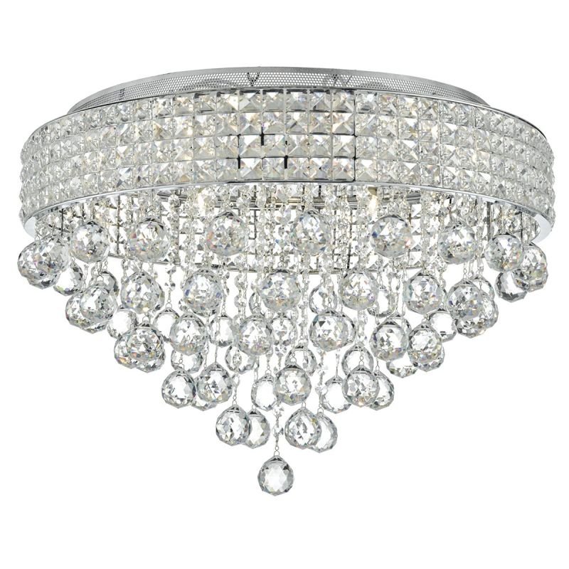Crystal & Acrylic - Matrix - Crystal with Chrome 9 Light Ceiling Lamp Dar-MAT1350 - Matrix - Crystal with Chrome 9 Light Ceiling Lamp