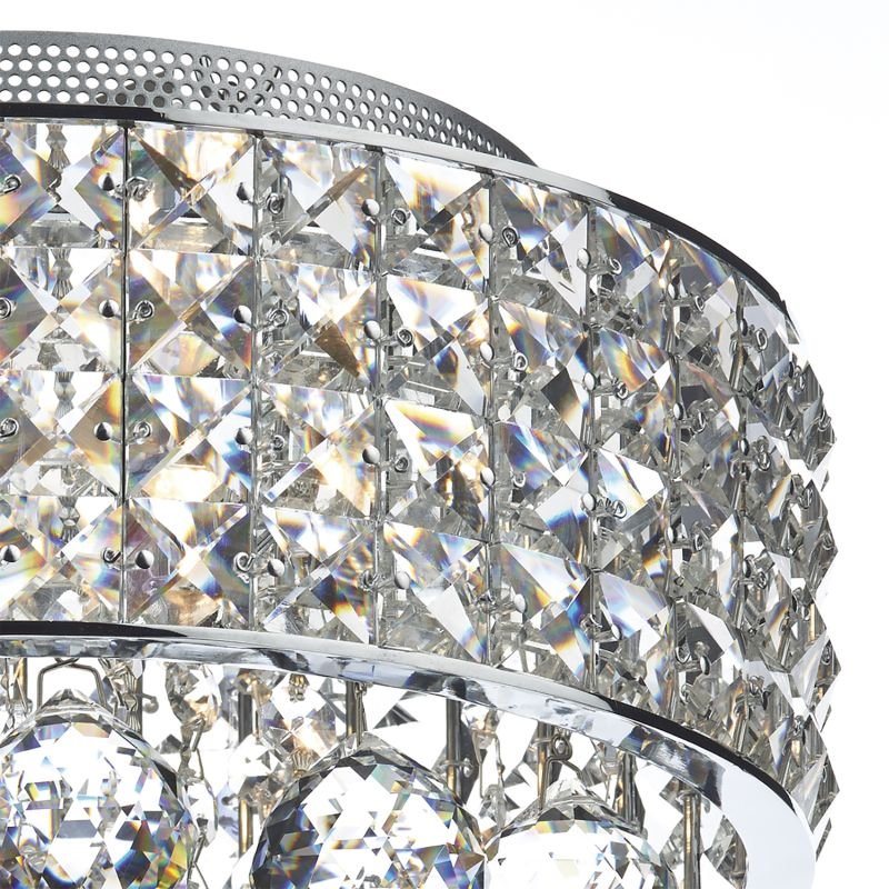 Crystal & Acrylic - Matrix - Crystal with Chrome 3 Light Ceiling Lamp Dar-MAT5350 - Matrix - Crystal with Chrome 3 Light Ceiling Lamp