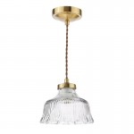 Maude - Natural Brass Pendant with Ribbed Glass Maude - Natural Brass Pendant with Ribbed Glass