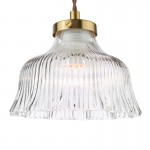 Maude - Natural Brass Pendant with Ribbed Glass Maude - Natural Brass Pendant with Ribbed Glass