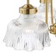 Dar-MAU0342 - Maude - Natural Brass 3 Light Centre Fitting with Ribbed Glass