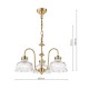 Dar-MAU0342 - Maude - Natural Brass 3 Light Centre Fitting with Ribbed Glass