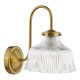 Dar-MAU0742 - Maude - Natural Brass Wall Lamp with Ribbed Glass