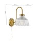 Dar-MAU0742 - Maude - Natural Brass Wall Lamp with Ribbed Glass