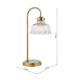 Dar-MAU4242 - Maude - Natural Brass Table Lamp with Ribbed Glass