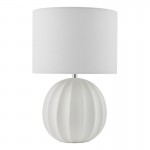 Mavis - White Ceramic Table Lamp with Ivory Shade