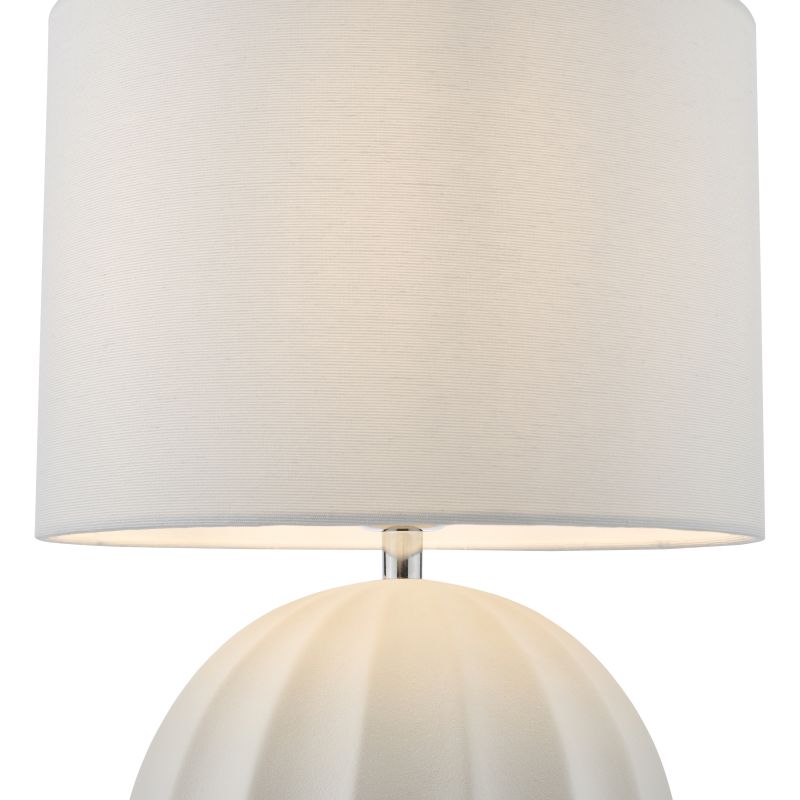 Dar-MAV4233 - Mavis - White Ceramic Table Lamp with Ivory Shade