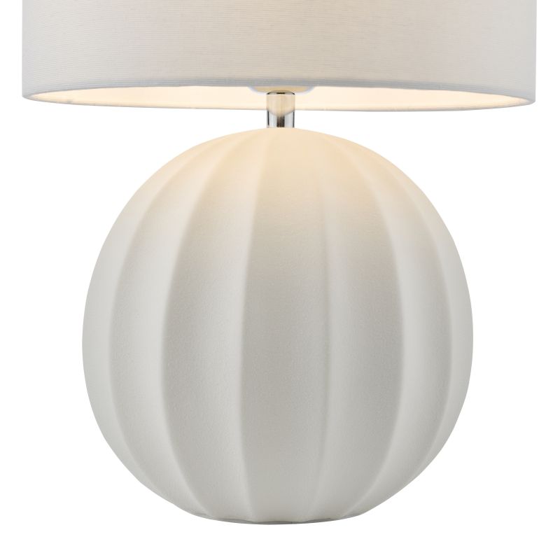 Dar-MAV4233 - Mavis - White Ceramic Table Lamp with Ivory Shade