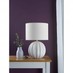 Mavis - White Ceramic Table Lamp with Ivory Shade