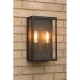 Dar_Vol3-MAZ5022 - Mazin - Matt Black Lantern Wall Lamp with Clear Glass IP44
