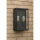 Dar_Vol3-MAZ5022 - Mazin - Matt Black Lantern Wall Lamp with Clear Glass IP44