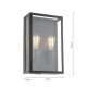 Dar_Vol3-MAZ5022 - Mazin - Matt Black Lantern Wall Lamp with Clear Glass IP44