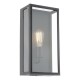 Dar_Vol3-MAZ5222 - Mazin - Matt Black Lantern Wall Lamp with Clear Glass IP44