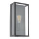 Dar_Vol3-MAZ5222 - Mazin - Matt Black Lantern Wall Lamp with Clear Glass IP44