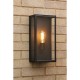 Dar_Vol3-MAZ5222 - Mazin - Matt Black Lantern Wall Lamp with Clear Glass IP44