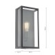 Dar_Vol3-MAZ5222 - Mazin - Matt Black Lantern Wall Lamp with Clear Glass IP44