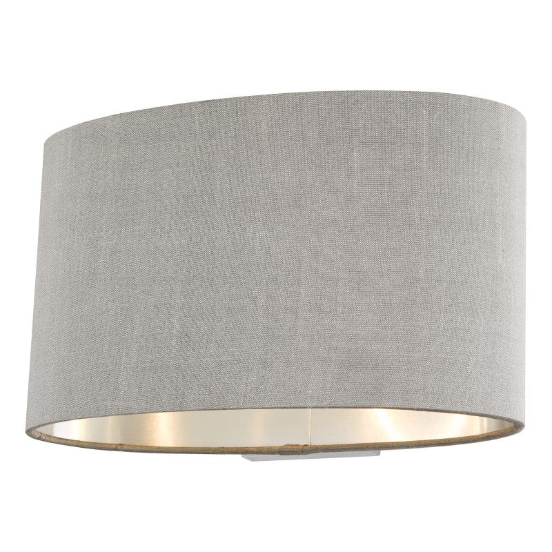 Dar-MEL0739 - Melody - Grey Fabric & Brushed Silver Wall Lamp