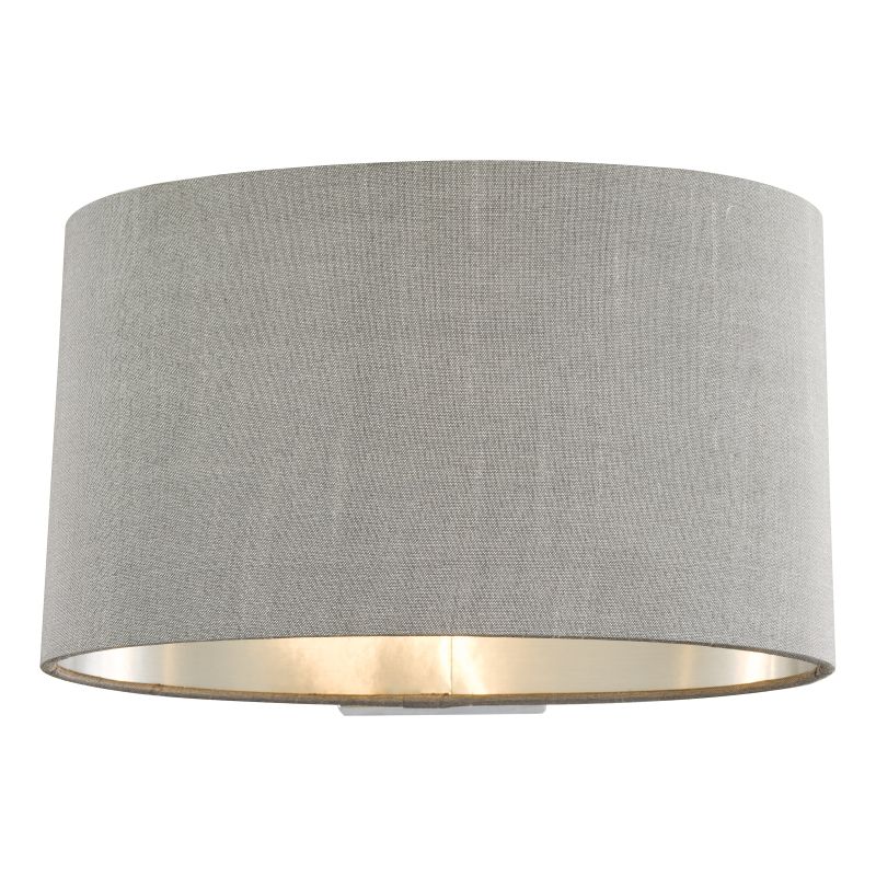 Dar-MEL0739 - Melody - Grey Fabric & Brushed Silver Wall Lamp