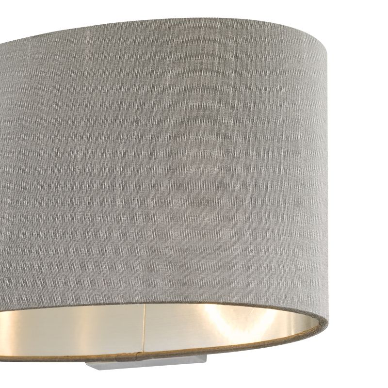 Dar-MEL0739 - Melody - Grey Fabric & Brushed Silver Wall Lamp