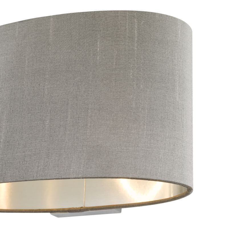 Dar-MEL0739 - Melody - Brushed Silver Wall Lamp with Grey Shade