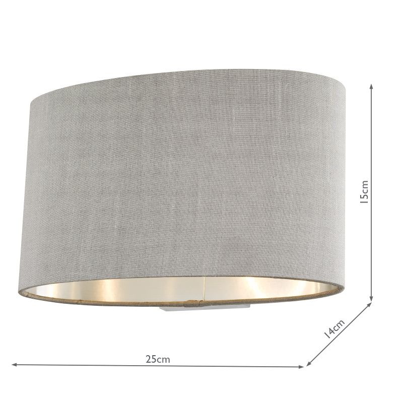 Dar-MEL0739 - Melody - Brushed Silver Wall Lamp with Grey Shade