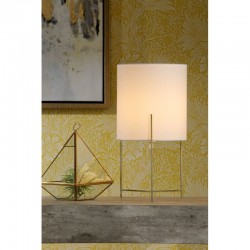 Michaela - Satin Gold Table Lamp with White Shade Michaela - Satin Gold Table Lamp with White Shade