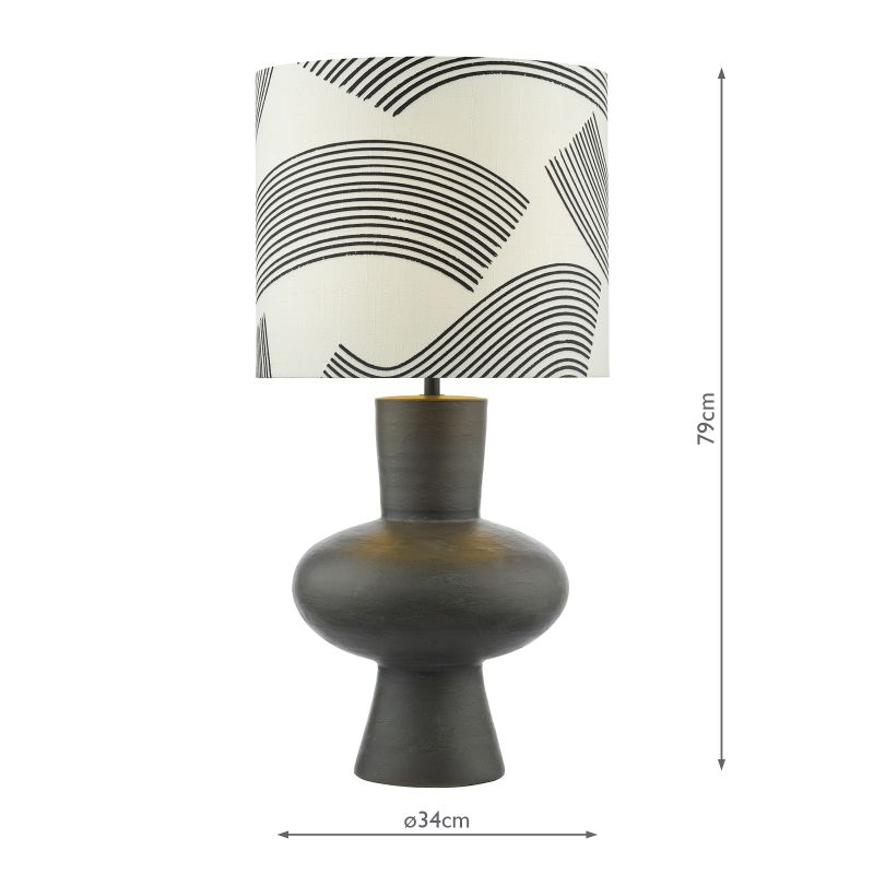 Dar-MIH4222 - Miho - Decorative Shade & Bronze with Black Table Lamp