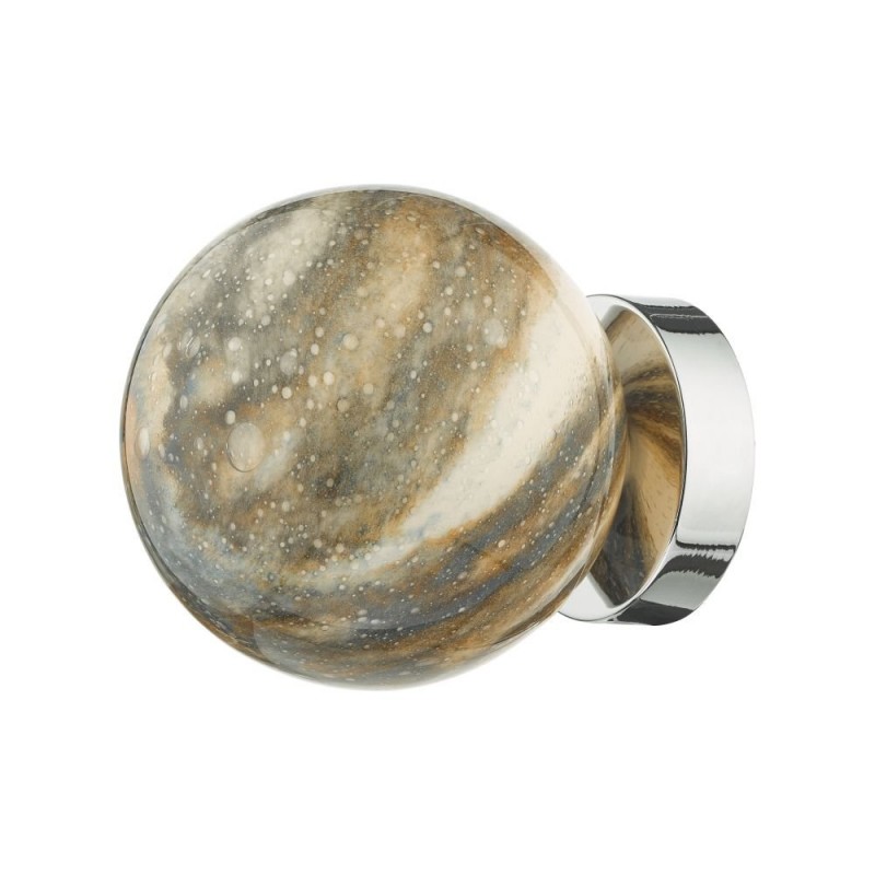 Wall Lights - Mikara - Marble Glass & Chrome Wall Lamp Dar-MIK0750 - Mikara - Marble Glass & Chrome Wall Lamp