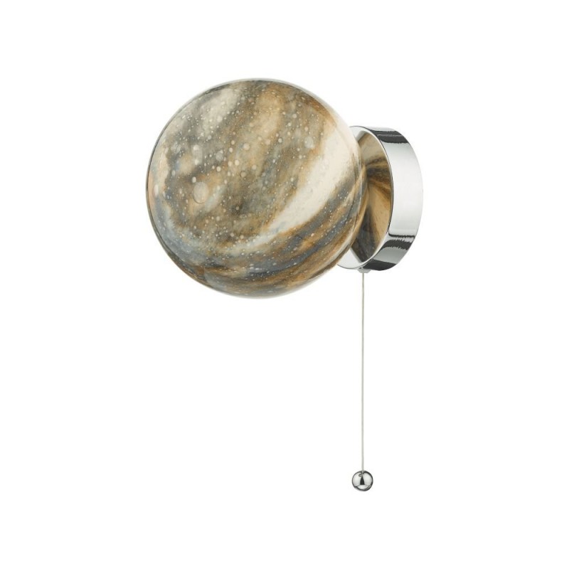 Wall Lights - Mikara - Marble Glass & Chrome Wall Lamp Dar-MIK0750 - Mikara - Marble Glass & Chrome Wall Lamp