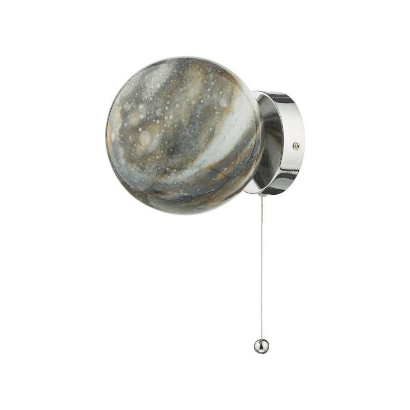 Wall Lights - Mikara - Marble Glass & Chrome Wall Lamp Dar-MIK0750 - Mikara - Marble Glass & Chrome Wall Lamp