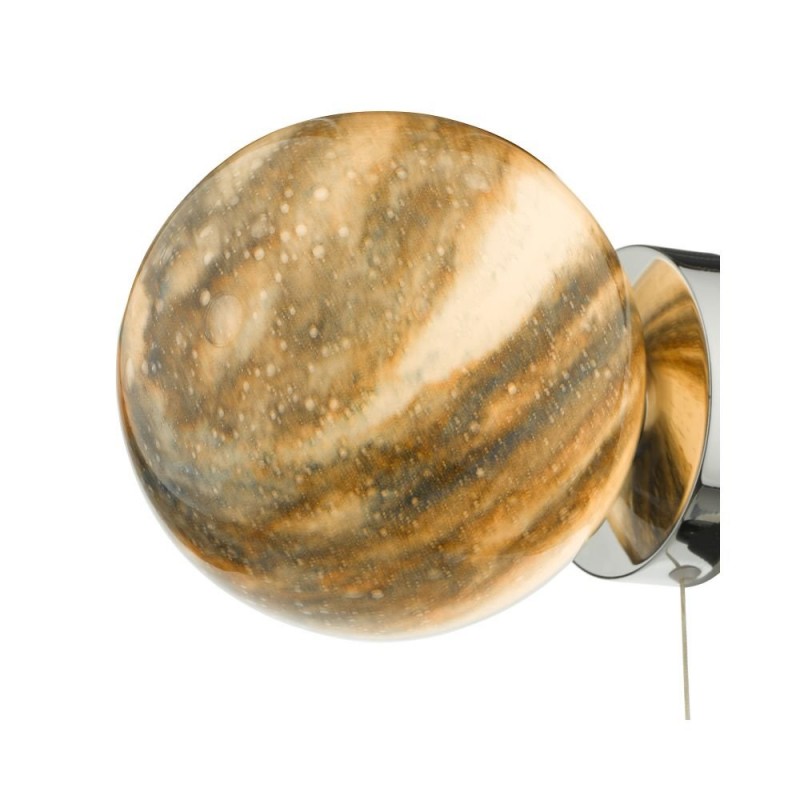 Wall Lights - Mikara - Marble Glass & Chrome Wall Lamp Dar-MIK0750 - Mikara - Marble Glass & Chrome Wall Lamp