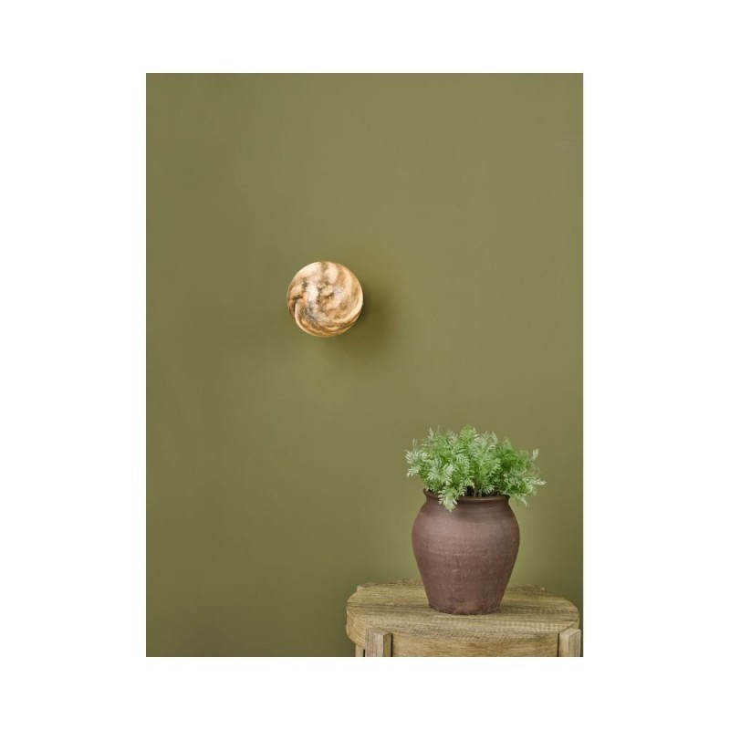 Wall Lights - Mikara - Marble Glass & Chrome Wall Lamp Dar-MIK0750 - Mikara - Marble Glass & Chrome Wall Lamp
