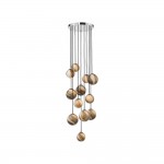Mikara - Chrome 12 Light Cluster Pendant with Marble Glass 2.5m Mikara - Chrome 12 Light Cluster Pendant with Marble Glass 2.5m