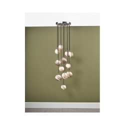 Mikara - Chrome 12 Light Cluster Pendant with Marble Glass 1.5m Mikara - Chrome 12 Light Cluster Pendant with Marble Glass 1.5m