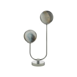 Mikara - Chrome 2 Light Table Lamp with Marble Glass Mikara - Chrome 2 Light Table Lamp with Marble Glass
