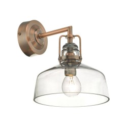 Miles - Antique Copper Wall Lamp with Lightly Smoke Tinted Glass Miles - Antique Copper Wall Lamp with Lightly Smoke Tinted Glass