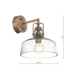 Miles - Antique Copper Wall Lamp with Lightly Smoke Tinted Glass Miles - Antique Copper Wall Lamp with Lightly Smoke Tinted Glass