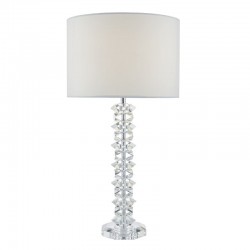 Mina - Cream Cotton with Polish Chrome Table Lamp Mina - Cream Cotton with Polish Chrome Table Lamp