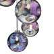 Dar-MIR0655 - Mira - Rainbow Glass & Chrome 6 Light Cluster Fitting