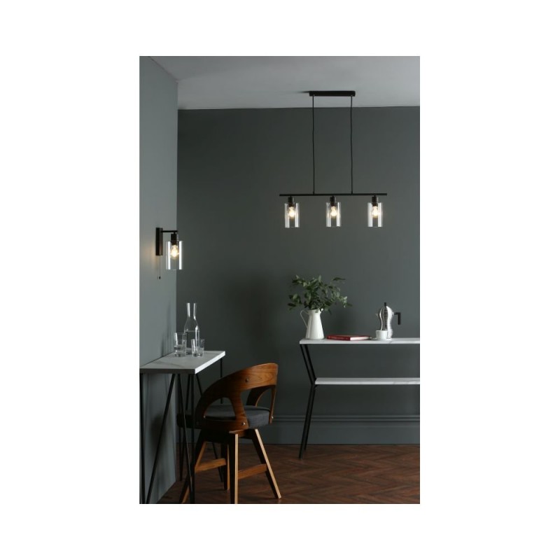 Dar_Vol3-MIU0722 - Miu - Clear Glass & Black Single Wall Lamp