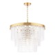 Dar-MOE3435 - Moesha - Natural Brass 6 Light Centre Fitting with Ribbed Glass