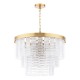 Dar-MOE3435 - Moesha - Natural Brass 6 Light Centre Fitting with Ribbed Glass