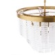 Dar-MOE3435 - Moesha - Natural Brass 6 Light Centre Fitting with Ribbed Glass