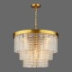 Dar-MOE3435 - Moesha - Natural Brass 6 Light Centre Fitting with Ribbed Glass